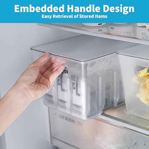 Clear Fridge Organizer with Handles & Lids