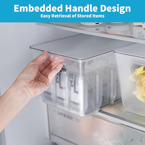 Clear Stackable Fridge Organizer with Lids
