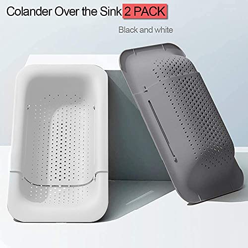 Collapsible Sink Colanders and Strainers Basket Extendable Plastic Fruit Vegetable Strainer Drainer Basket for Kitchen