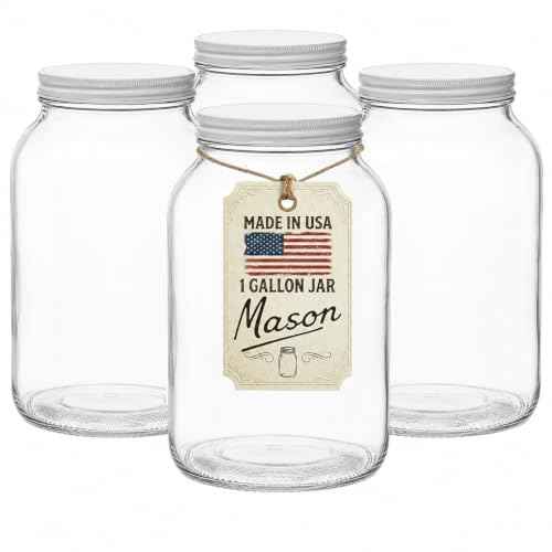 Large Glass Jars 1 Gallon (4 Count)