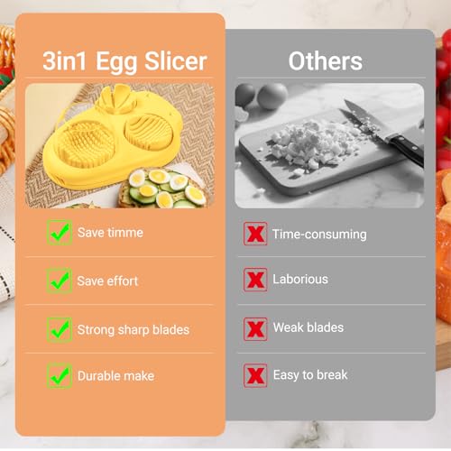 1 Pcs Stainless Steel Egg Slicer for Hard Boiled Eggs