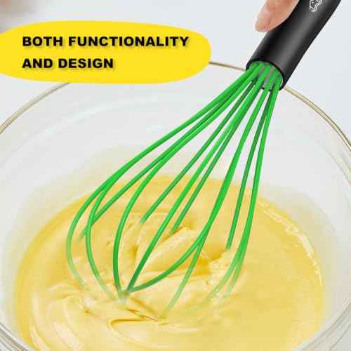 Silicone Whisk Set 8" 10" 12" Kitchen Whisk Multicolor (3 Count)