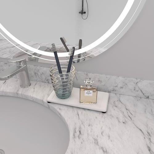 2PCS Water Absorbing Stone Tray for Cosmetics & Hand Soap & Houseplants (2 Count)