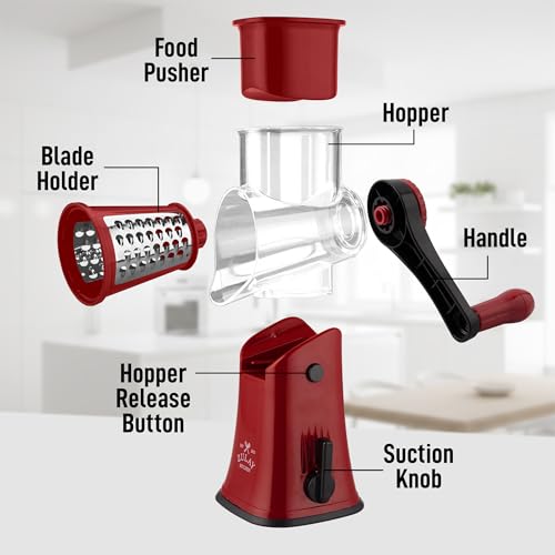 Rotary Cheese Grater 5 Blade Cheese Shredder