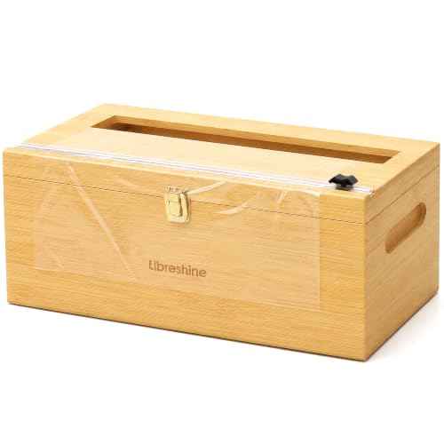 12 Inch Bamboo Plastic Wrap Dispenser with Cutter for Large Roll