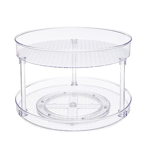 2 Tier Lazy Susan Turntable Organizer for Condiments