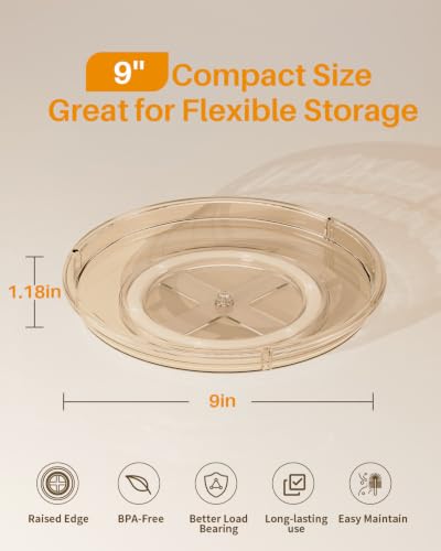 2 Pack Lazy Susan Organizer 9 inch Lazy Susan Turntable for Cabinet (2 Count)