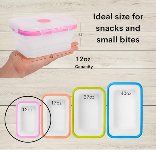 Collapsible Food Storage Containers with Lids (4 Count)