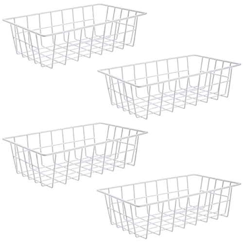 Freezer Organizer Bins for Upright Freezer Metal Wire Baskets (4 Count)