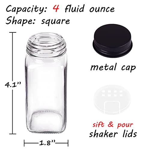 36 Pack Glass Spice Jars with Labels
