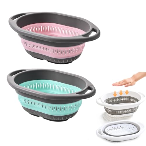 2 Pack Collapsible Silicone Colander Strainer (2 Count)