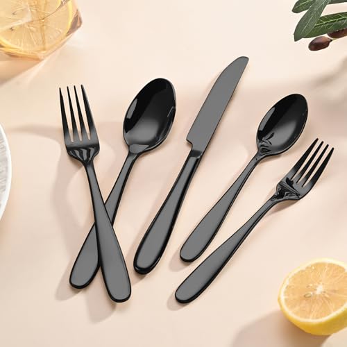40 Piece Black Silverware Set (40 Count)