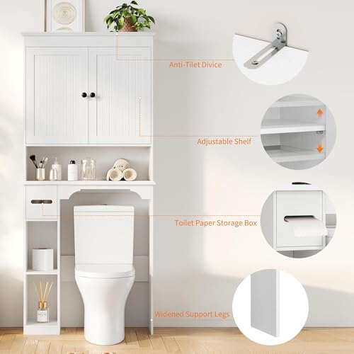 23.6 Inches Wide Toilet Rack with Over The Toilet Storage Cabinet