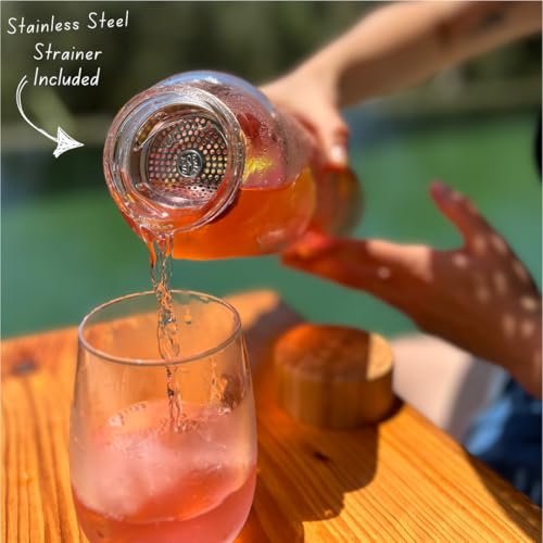 Pure Glass Reusable Water Bottle with Bamboo Lid