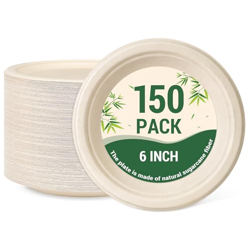 Compostable Paper Plates (150 Count)