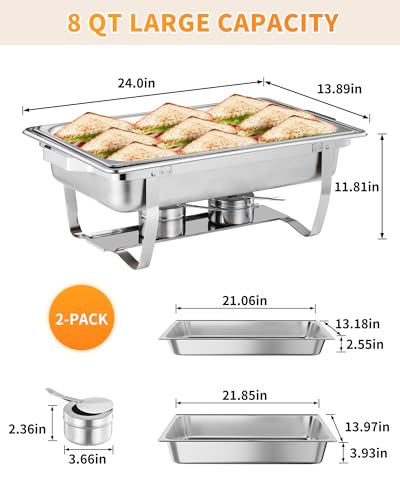 Chafing Dishes for Buffet 2 Pack (2 Count)