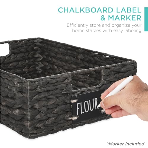 Set of 4 16x12in Large Water Hyacinth Pantry Baskets (4 Count)