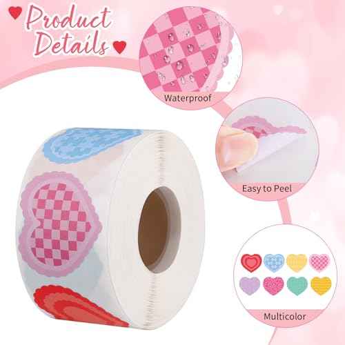 500 Heart Stickers Roll (500 Count)