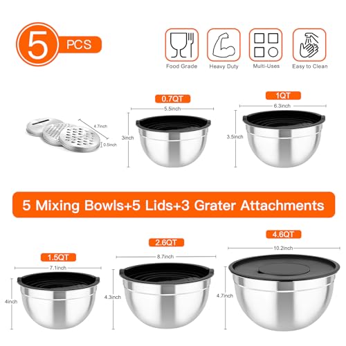 Mixing Bowls with Lids (5 Count)