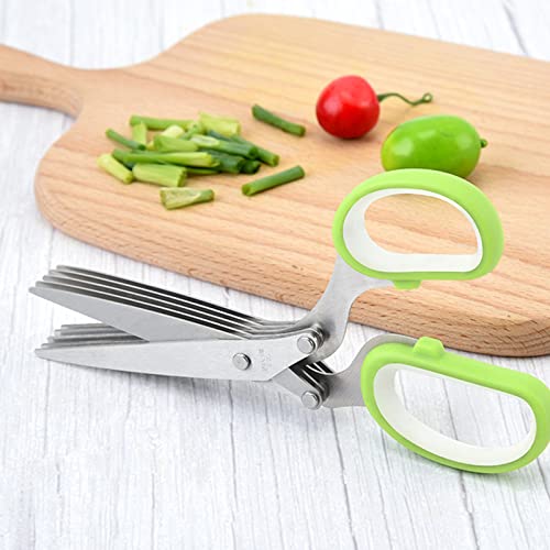 Gourmet Herb Scissors Set Multipurpose Cutting Shears with Stainless Steel 5 Blades