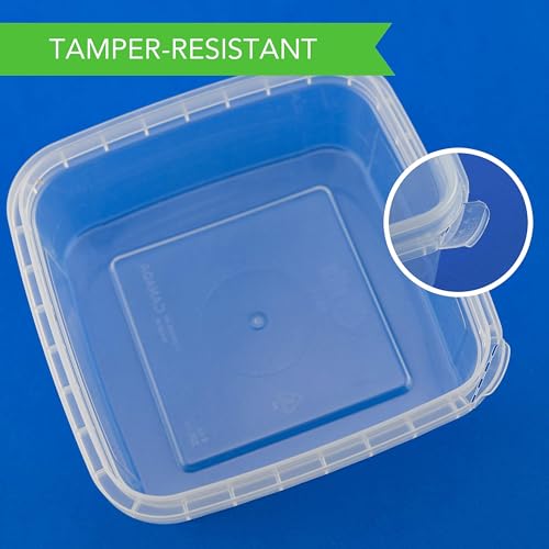 8 oz 20 Pack Square Clear Deli Containers with Lids Disposable BPA Free Square Plastic Food Storage Containers with Lids Airtight for Meal Prep Take Out Kitchen (20 Count)