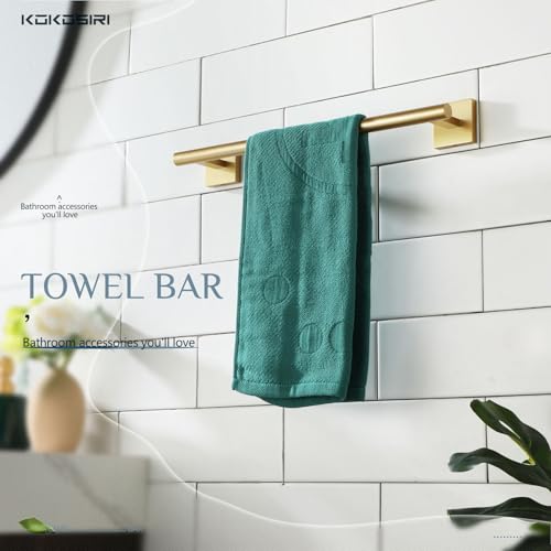 Hand Towel Bar Bathroom Towel Holder for Bath Kitchen Cabinet Towel Rails 16 Inch Brushed Gold Stainless Steel B4005BG
