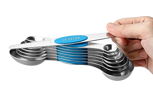 Stainless Steel 8 Magnetic Measuring Spoons for Kitchen (8 Count)