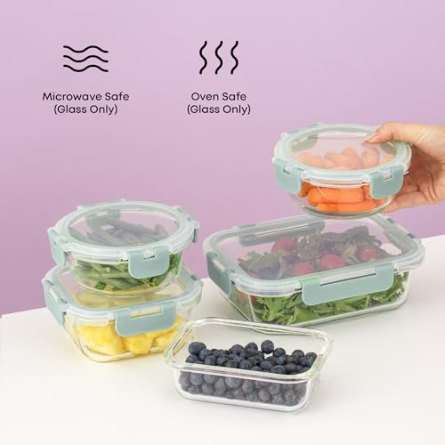 24pc Borosilicate Glass Storage Containers with Lids (24 Count)