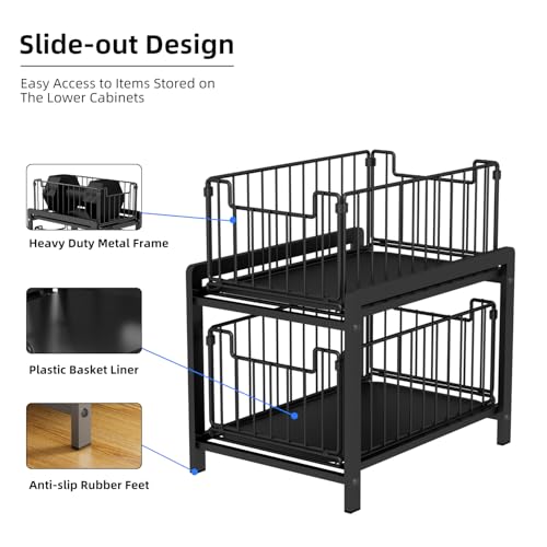 2 Tier Pull Out Cabinet Organizer