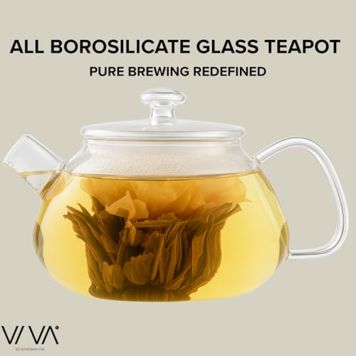 Viva Nicola All Borosilicate Glass Teapot with Tea Included