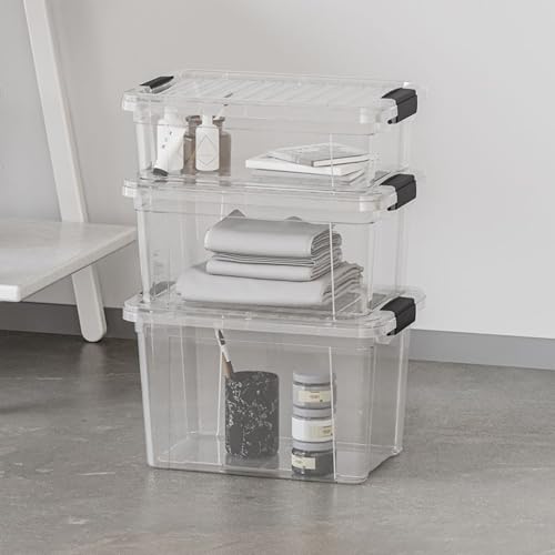 21 Quart Clear Plastic Storage Boxes with Lids (3 Count)