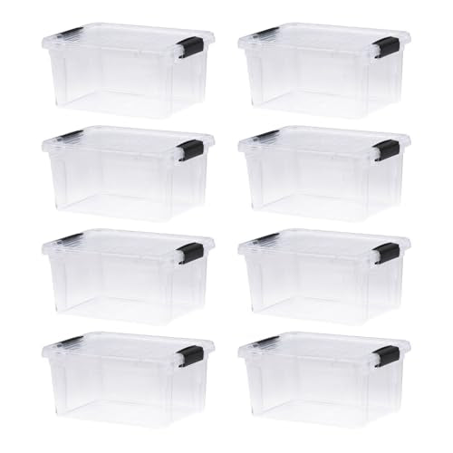 6.6 Quart Clear Plastic Storage Boxes with Lids (8 Count)