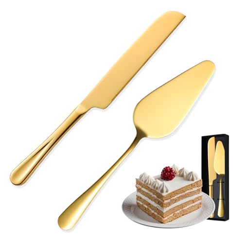 Golden Cake Cutting Set for Wedding