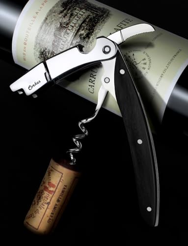 Wine Key CORKAS Prestige Waiter Corkscrew with Ebony Handle