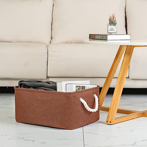 Decorative Basket Rectangular Fabric Storage Bin Organizer Basket with Handles for Clothes Storage