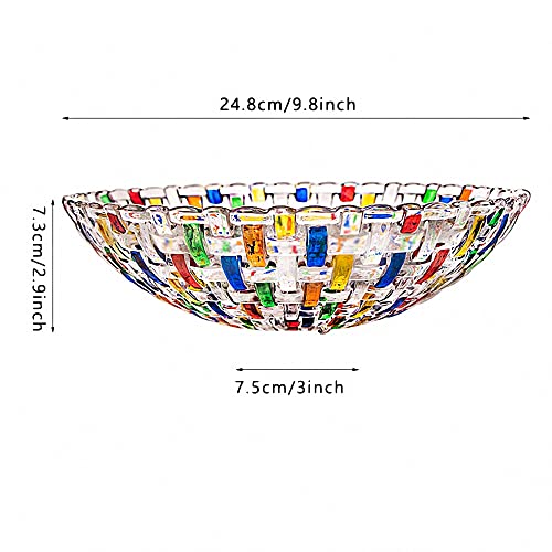 Hand Painted Colorful Woven Glass Crystal Salad & Fruit Bowl Decoration