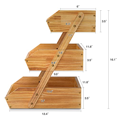 Wooden 3 Tier Fruit Basket