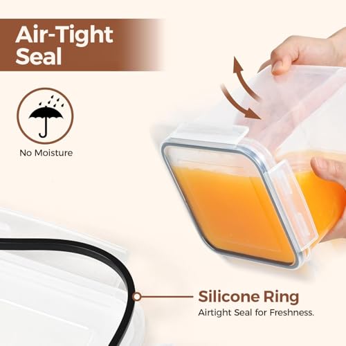 Airtight Flour and Sugar Container 2.6Qt & 5.5Qt 3Pack (3 Count)