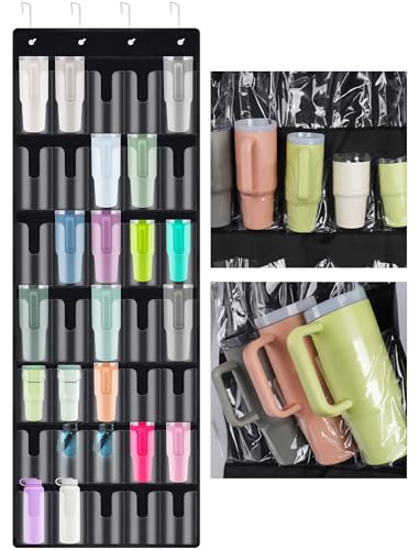 35 Pocket Door Hanging Cup Organizer Fit for Stanley Tumbler 30 40oz (35 Compartments)