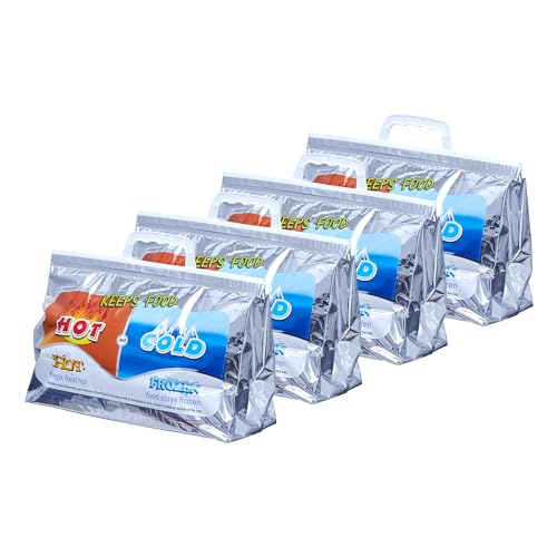 Hot and Cold Insulated Bags for Food Delivery (4 Count)