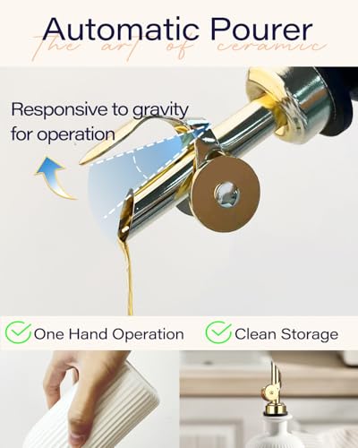 18 OZ Olive Oil Dispenser Bottle For Kithen with Golden Pourer