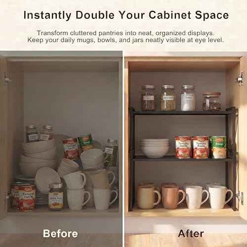 Stackable Kitchen Cabinet Organizer Shelves Pantry Rack Set of 2 (2 Count)