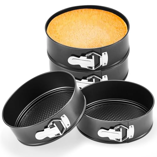 4 Pcs 8 Inch Non Stick Springform Pans Cheesecake Pans (4 Count)