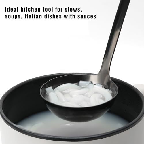 12 Inch Black Stainless Steel Soup Ladle