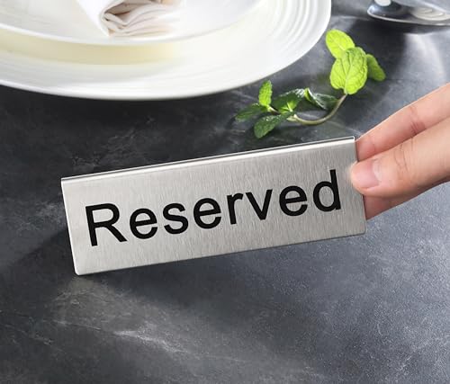 Stainless Steel Reserved Table Tent Sign (2 Count)