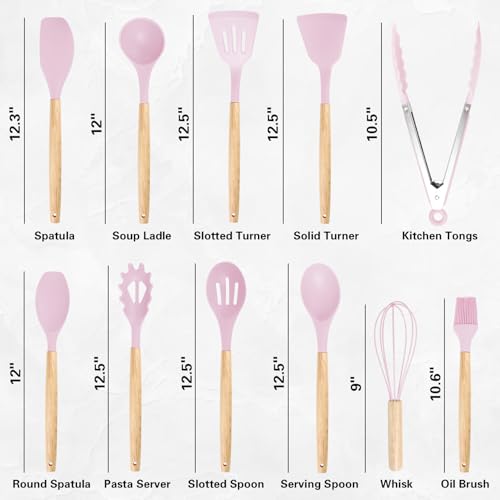 19 PCS Pink Kitchen Cooking Utensils Set Kitchen Tools Set (19 Count)