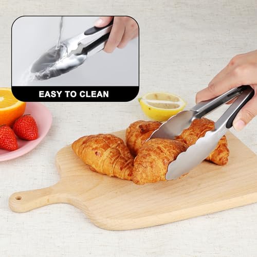 Mini Stainless Steel Kitchen Tongs for Cooking (3 Count)