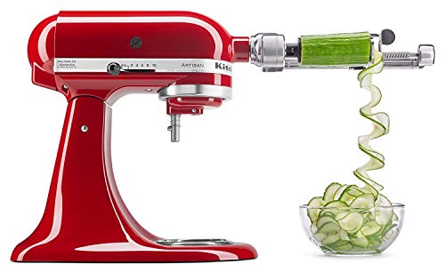 DRTVICE6 Combo Package Spiralizer KSM1APC Flex Edge Beater KFE5T Stand Mixer Attachment Recipe Book