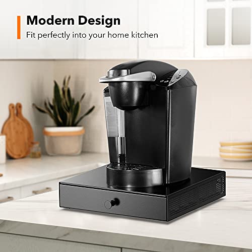 K Cup Organization Storage Drawer Maker K Cup Holder Coffee Pod Organizer Stand Tray Counter Rack Countertop Maker Stand Capsules Compatible with Keurig Accessories Holds 36 Pods