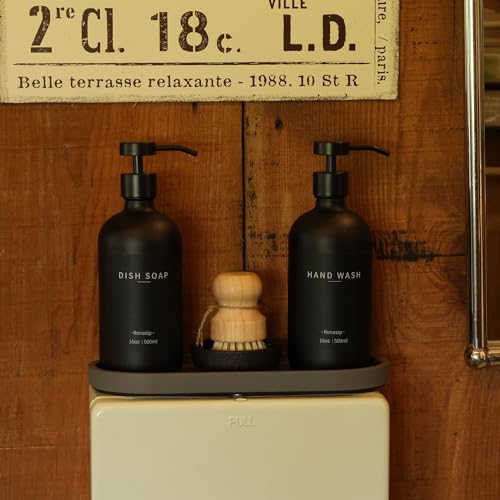 Set of 5 Kitchen Soap Dispenser Set 16 Oz Glass Hand Dish Soap Dispenser with Stainless Steel Pump (5 Count)